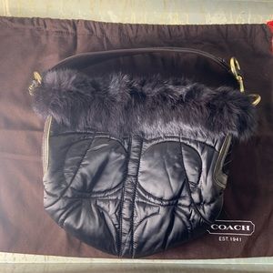 COACH Fur-trimmed Bag